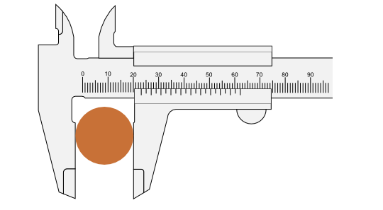 Messschieber Aussenmessung