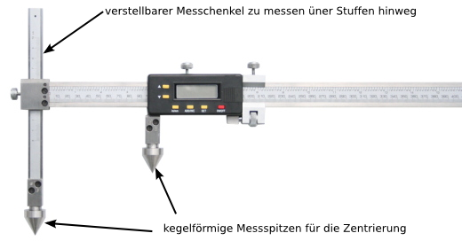 Bohrung-Abstand-Messchieber