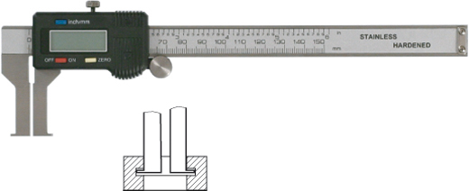Innennutenmessschieber mit Anwendungsbeispiel