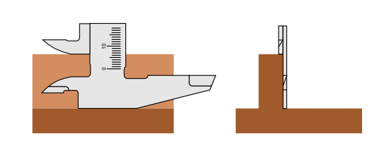 Stufenmessung mit dem Messschieber