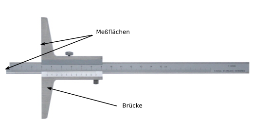 Bauform nach DIN 862 C Monoblock Tiefenmessschieber 300 mm Brücke 200mm 0,02 